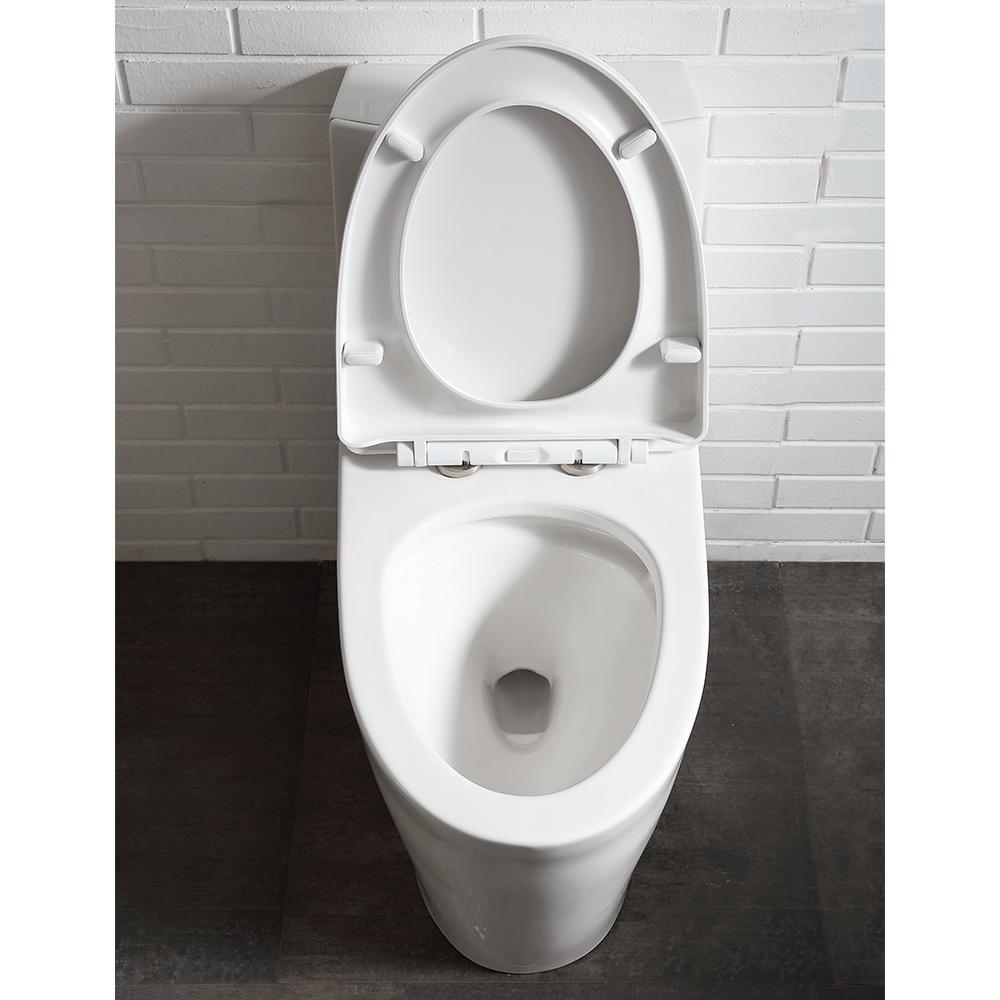 Buxton 1-Piece 1.6 GPF/1.1 GPF Dual Flush Elongated Toilet in White - Super Arbor
