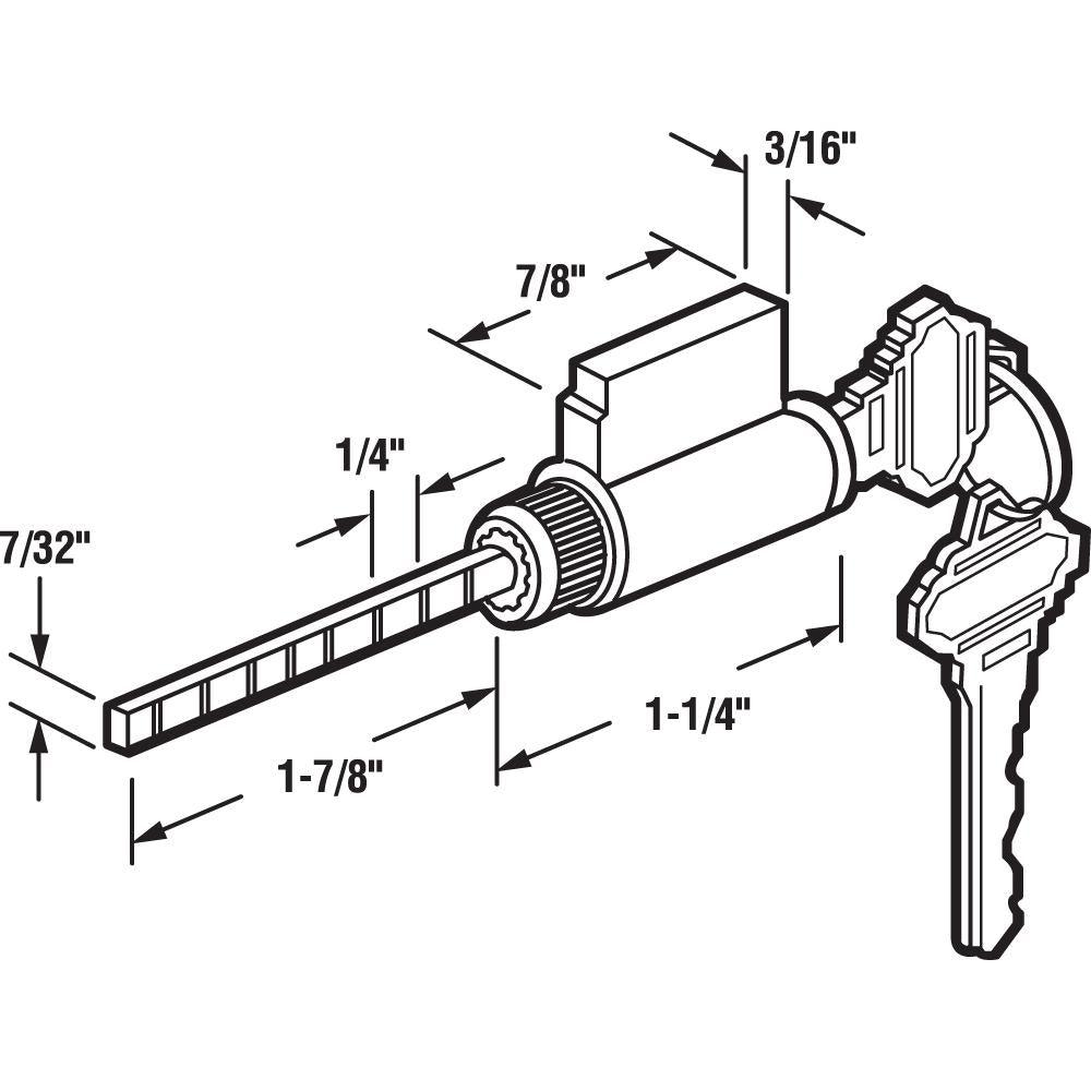 1-7/8 in. Brass Housing with Chrome Plated Face, Cylinder Lock, Schlage Shaped Keyway and Keys - Super Arbor