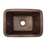 All-in-One Dual Mount Copper 17 in. Rectangle Bar/Prep Sink with Faucet and 2 in. Strainer Drain in Oil Rubbed Bronze