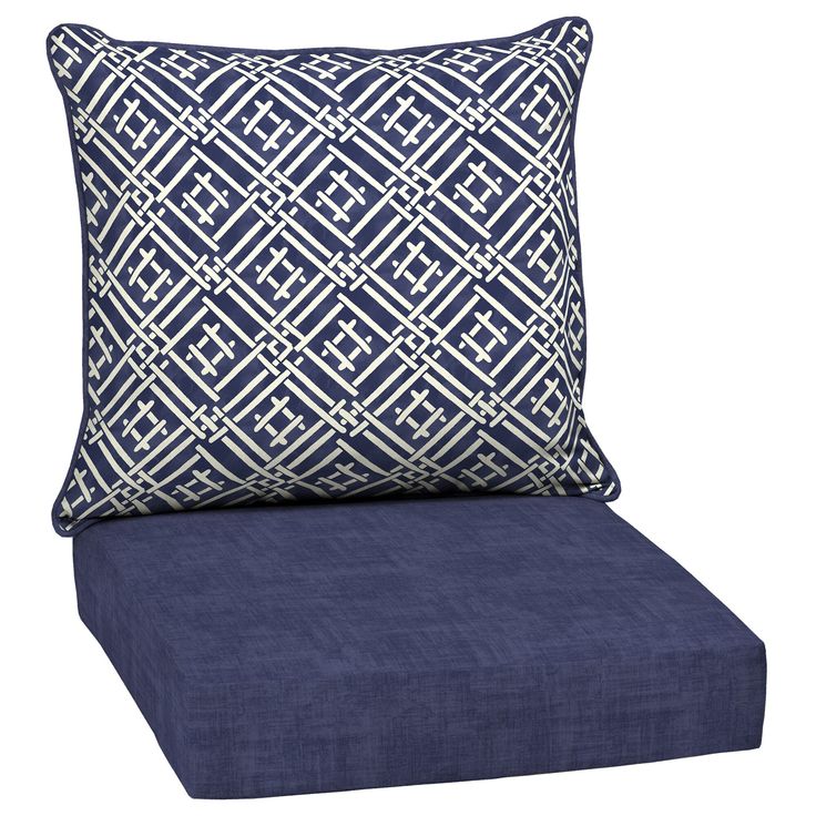Style Selections 2-Piece Tilda Trellis Deep Seat Patio Chair Cushion