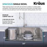Loften All-in-One Dual Mount Drop-In Stainless Steel 33in. Single Bowl Kitchen Sink with Pull Down Faucet in Matte Black - Super Arbor