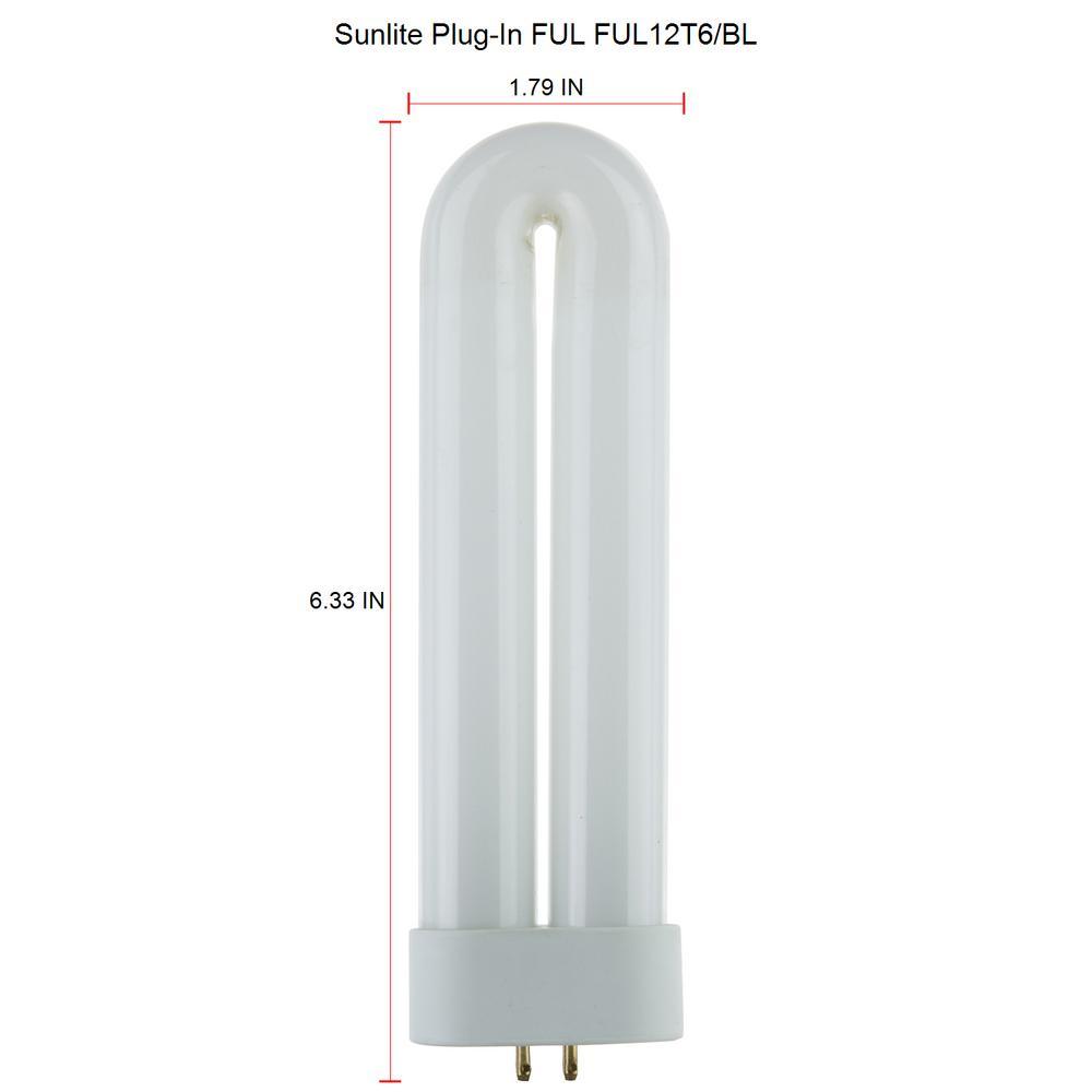 12-Watt FUL CFL T6 Plugin Fluorescent Black Light Bulb, Black Light (5-Pack) - Super Arbor