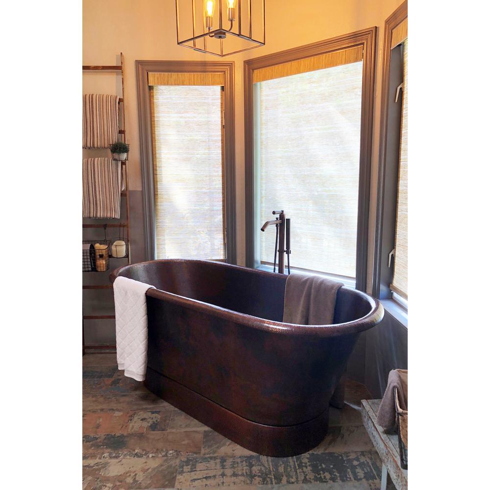6 ft. Hammered Copper Modern Style Flatbottom Non-Whirlpool Bathtub in Oil Rubbed Bronze - Super Arbor