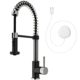 Edison Single-Handle Pull-Down Sprayer Kitchen Faucet with FloodSense Technology in Matte Black - Super Arbor