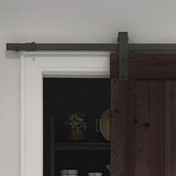 36 in. x 84 in. Canadian Hemlock Distressed Smoke Sliding Barn Door with Hardware Kit - Super Arbor