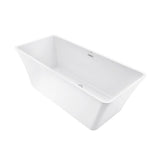 St Tropez 67 in. Acrylic FlatBottom Non-Whirlpool Freestanding Rectangular Soaking Bathtub in White - Super Arbor