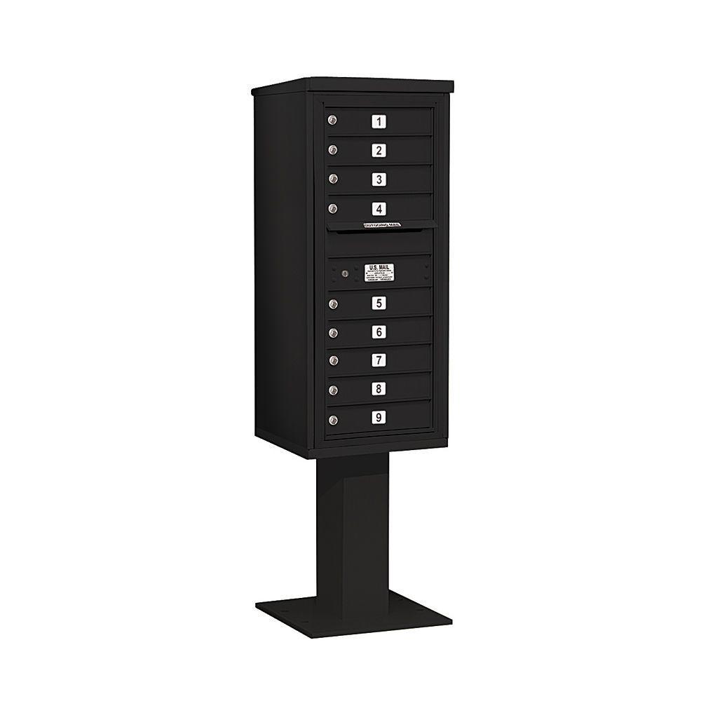 3400 Series Black Mount 4C Pedestal Mailbox with 20 MB1 Doors/2 PL - Super Arbor