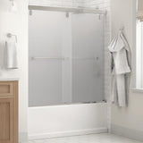 Lyndall 60 x 59-1/4 in. Frameless Mod Soft-Close Sliding Bathtub Door in Nickel with 1/4 in. (6mm) Tranquility Glass - Super Arbor