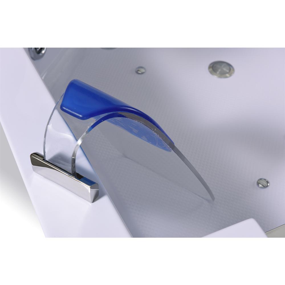 Capri 60 in. Acrylic Center Drain Corner Alcove Whirlpool Bathtub in White - Super Arbor