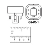 13W Equiv PL CFLNI Quad Tube 4-Pin Plug-in G24Q-1 Base Compact Fluorescent CFL Light Bulb, Cool White 4100K (24-Pack)