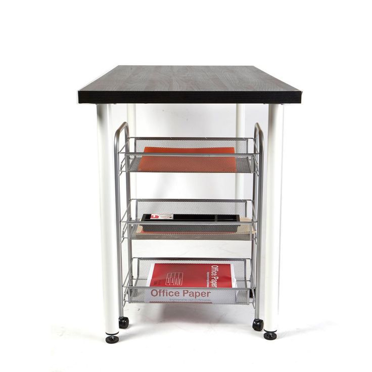 Roll 3-Shelf Rolling Silver Metal Mesh Coffee Cart