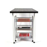 Roll 3-Shelf Rolling Silver Metal Mesh Coffee Cart
