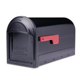 Barrington Post Mount Mailbox Black with Red Flag - Super Arbor