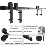 9 ft./108 in. Single Track Bypass Sliding Barn Door Hardware Kit for Double Doors Low Ceiling - Super Arbor