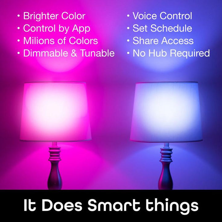 Geeni 60-Watt Equivalent Prisma Plus 800 A19 Dimmable and Tunable White LED Light Bulb Multicolor Wi-Fi Smart 2000-6500K