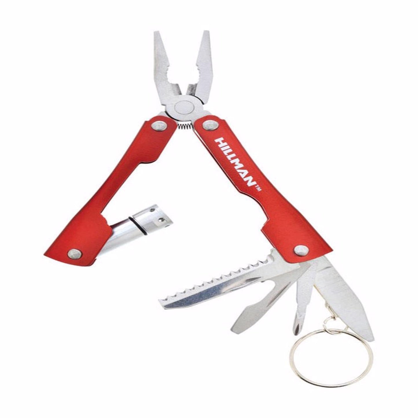 Hillman Red 7-Function Key Chain Multi-Tool with LED Light