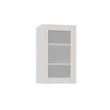 Shaker Assembled 30x40x14 in. Wall Cabinet with Frosted Glass Doors in Vanilla White - Super Arbor