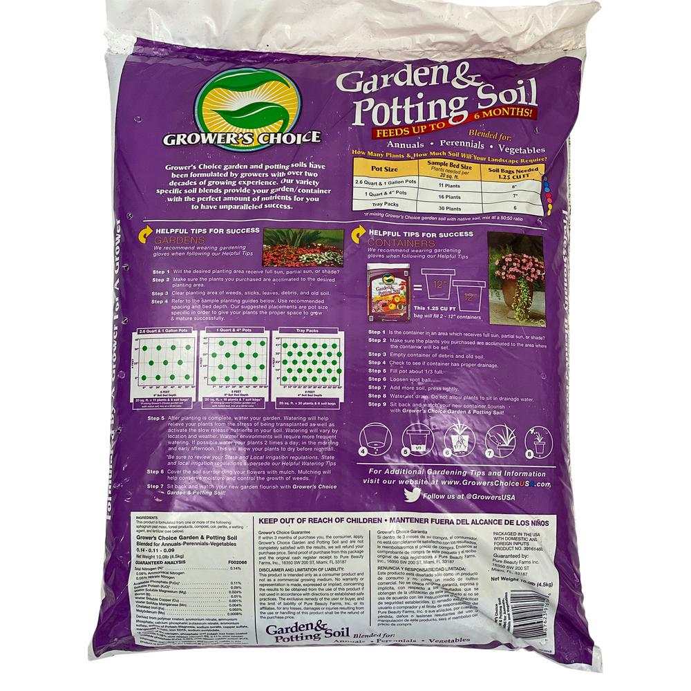 Pure Beauty Farms Grower's Choice Garden Potting Soil Annuals Perrenials Vegetables 1.25 Cu. Ft. Flowering Mix - Super Arbor