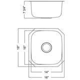 Undermount 16 in. 18-Gauge Stainless Steel Bar Sink in Brushed Stainless with Arc Kitchen Faucet