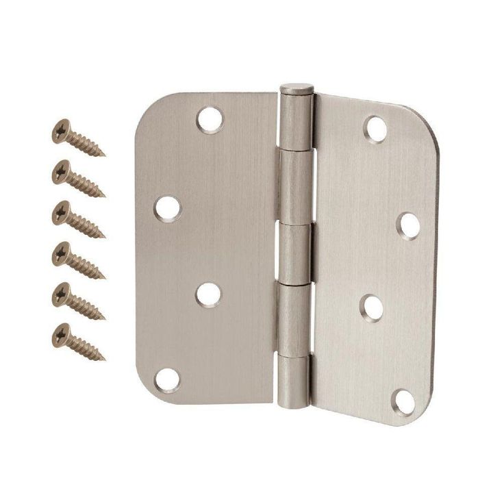 4 in. Satin Nickel 5/8 in. Radius Door Hinge