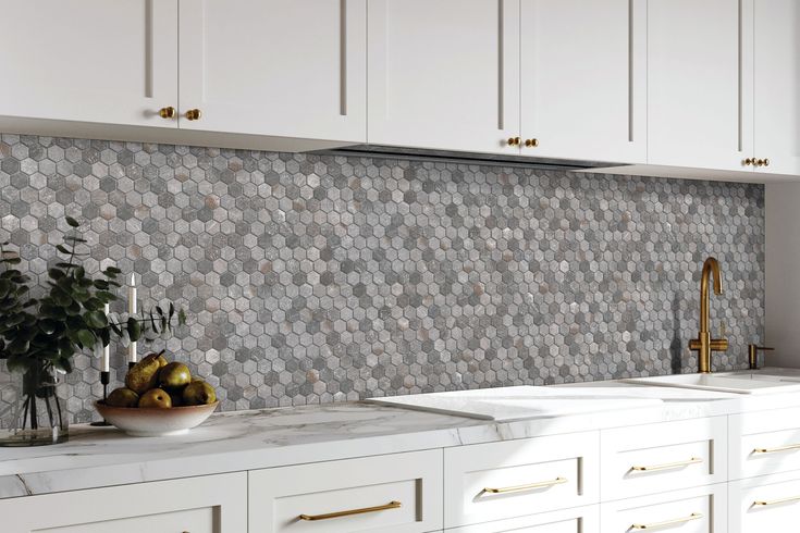 Harbor Gray 10-in x 11-in Matte Ceramic Hexagon Stone Look Floor and Wall Tile (0.83-sq. ft/ Piece)