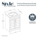 Style Selections Kirkman 24-in White Single Sink Bathroom Vanity with White Cultured Marble Top (Mirror Included)