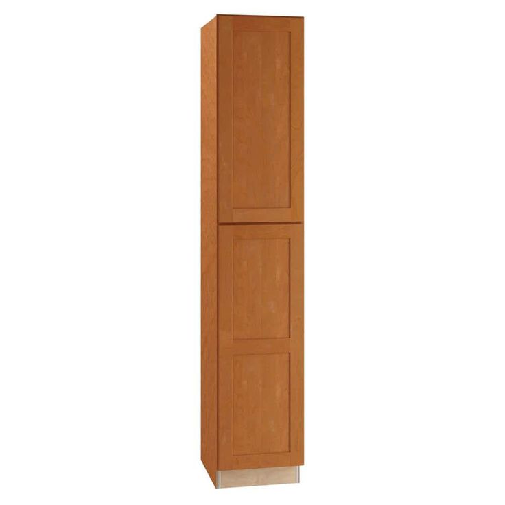 Home Decorators Collection Newport 18 in. W x 24 in. D x 96 in. H Assembled Plywood Pantry Kitchen Cabinet in Cinnamon with Soft Close LH