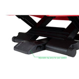 Red Plastic Adjustable Height Ergonomic Foot Rest with Massage Rollers - Super Arbor