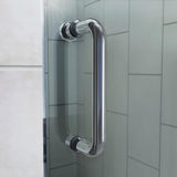 Flex 36 in. x 36 in. x 76.75 in. Pivot Shower Kit Door in Chrome with Center Drain White Acrylic Base and Back Walls Kit - Super Arbor