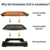 234 sq. in. Black Copper Non-Stick Ti-Ceramic Smoke-less Indoor Grill