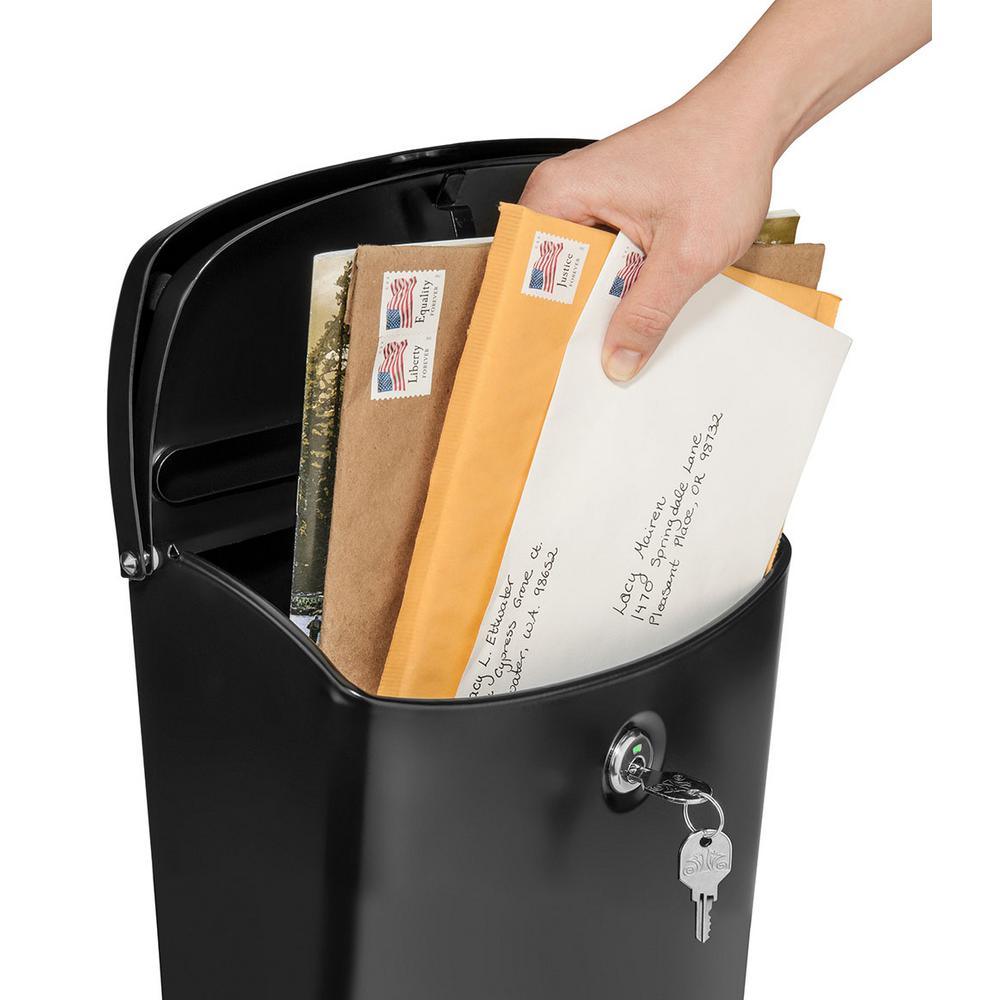 Parkside Locking Wall Mount Mailbox in Black - Super Arbor