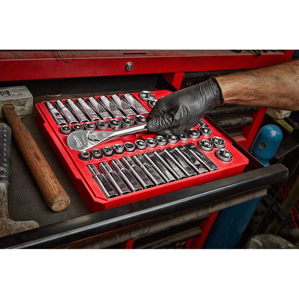 1/4 in. and 3/8 in. and 1/2 in. Drive SAE/Metric Ratchet and Socket Mechanics Tool Set (153-Piece) - Super Arbor