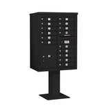 3400 Series Black Mount 4C Pedestal Mailbox with 20 MB1 Doors/2 PL - Super Arbor
