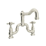 Rohl Country Kitchen Polished Nickel 2-Handle Deck-Mount Bridge Handle Kitchen Faucet