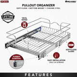 Rev-A-Shelf 14.5-in W x 6-in H 1-Tier Pull Out Metal Baskets & Organizers