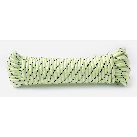 Ace 1/4 in. Dia x 50 ft Neon Green Glow-in-the-Dark Diamond Braided Poly Rope