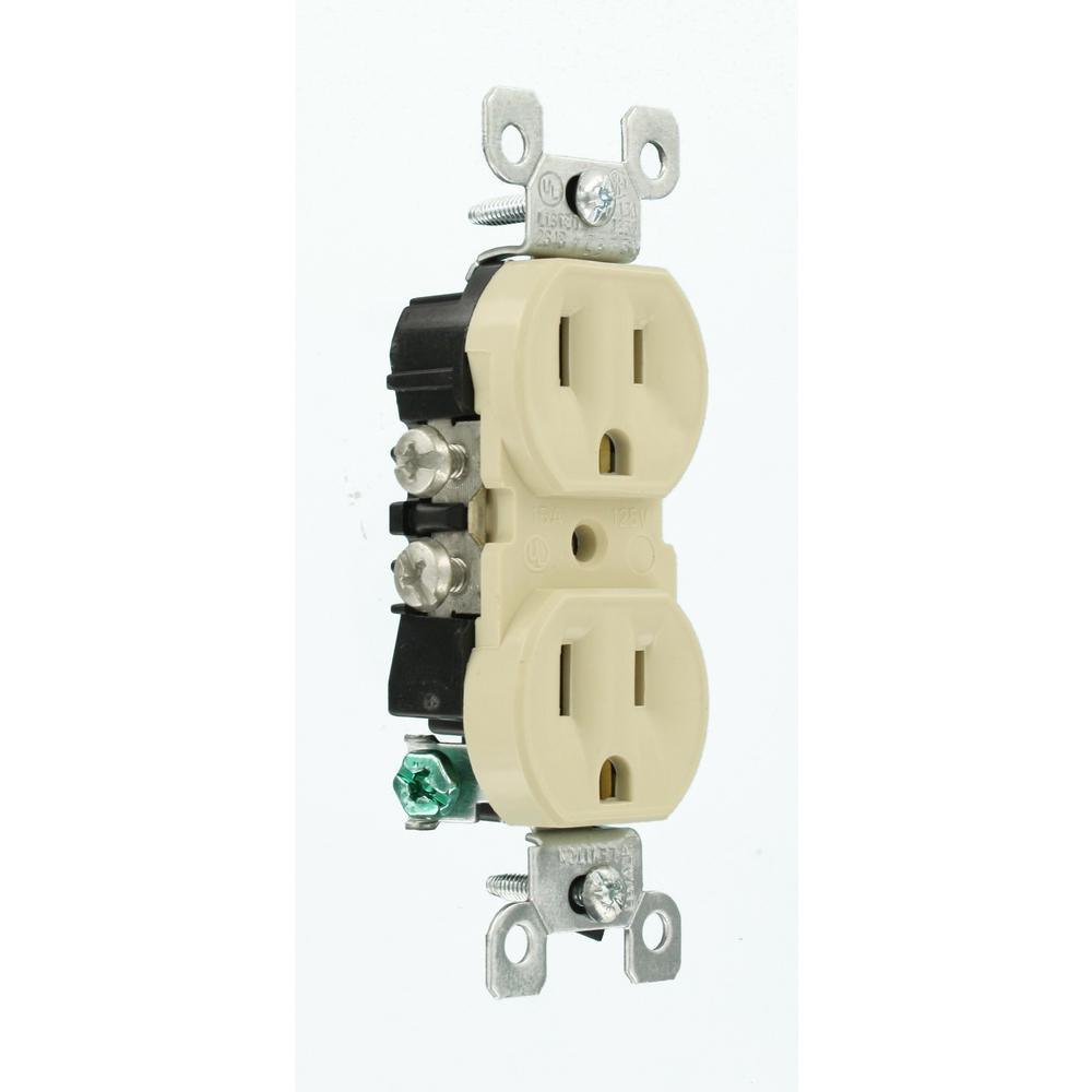 15 Amp CO/ALR Duplex Outlet, Ivory - Super Arbor