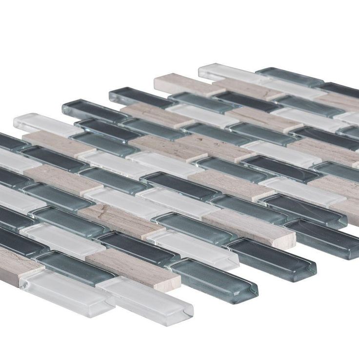 Jeffrey Court Dolphin Tail Blue 9.75 in. x 12 in. x 6 mm Interlocking Glass Mosaic Tile