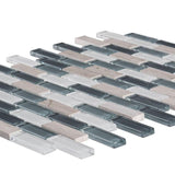 Jeffrey Court Dolphin Tail Blue 9.75 in. x 12 in. x 6 mm Interlocking Glass Mosaic Tile
