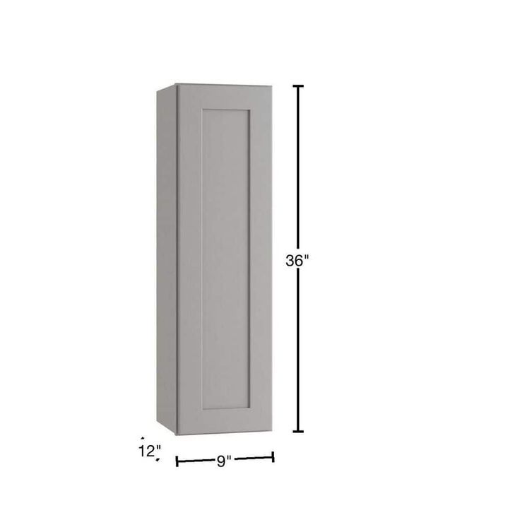 Home Decorators Collection Newport 9 in. W x 12 in. D x 36 in. H Assembled Plywood Wall Kitchen Cabinet in Pearl Gray with Soft Close