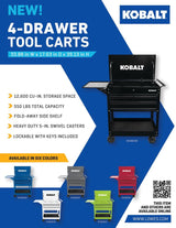 Kobalt 35-in W x 37.5-in H 4-Drawer Steel Rolling Tool Cabinet (Black)
