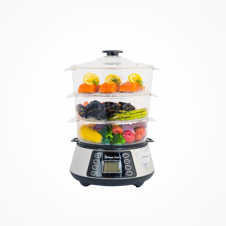 3-Tier 12 Qt. Stainless Steel Countertop Food Steamer and Rice Cooker