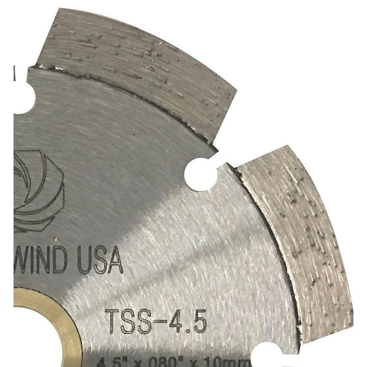 Whirlwind USA 4.5 in. 8-Teeth Segmented Laser Welded Diamond Blade for Dry or Wet Cutting Concrete, Stone, Brick and Masonry