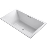 Underscore 6 ft. Rectangular Drop-in Center Drain Soaking Tub in White - Super Arbor