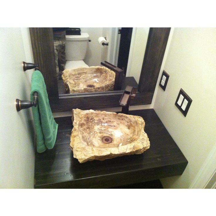 Eden Bath Natural Stone Mid-Sized Vessel Sink in Petrified Wood
