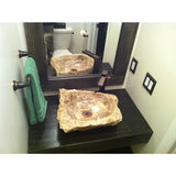 Eden Bath Natural Stone Mid-Sized Vessel Sink in Petrified Wood
