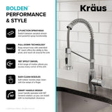 Loften All-in-One Dual Mount Drop-In Stainless Steel 33in. Single Bowl Kitchen Sink with Pull Down Faucet in Chrome - Super Arbor