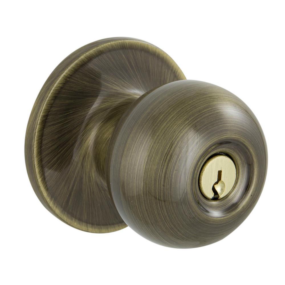 Jeffir Satin Nickel Keyed Entry Door Knob - Super Arbor