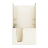 Rampart Nova Heated 5 ft. Walk-in Whirlpool Bathtub with Flat Easy Up Adhesive Wall Surround in White - Super Arbor
