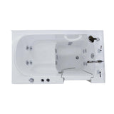 52.8 in. Walk-In Whirlpool Bathtub in White with 1.28 GPF Single Flush Toilet - Super Arbor